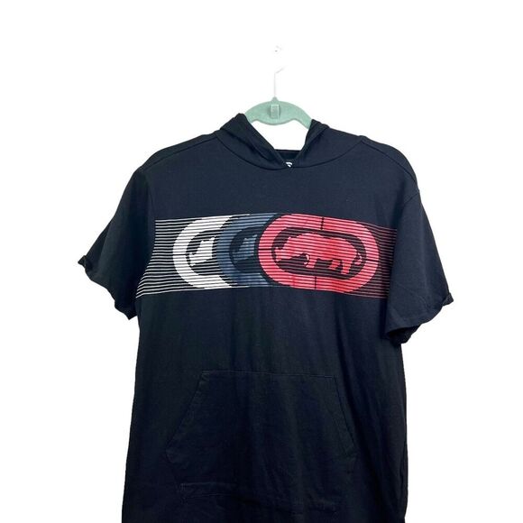 Ecko Unltd‎ Hooded T Shirt Shorrt Sleeve Graphic Print Black Red Boys Size L - Picture 2 of 5